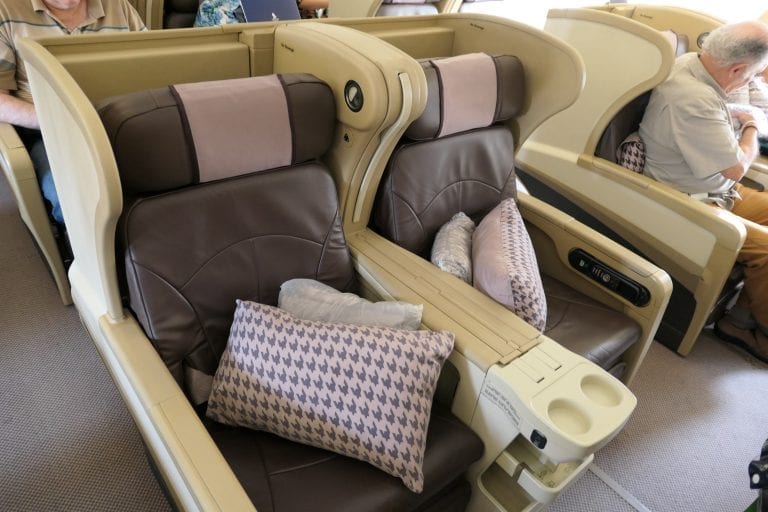 Singapore Airlines Business Class, säte